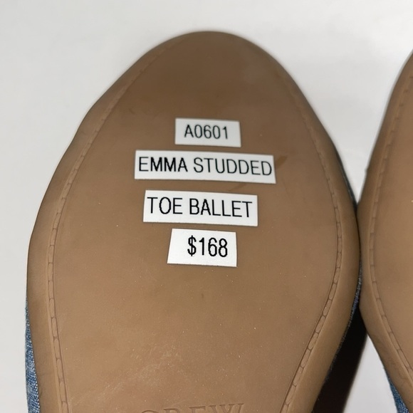 NWT J.Crew Emma Studded Cap Toe Fabric Ballet Shoe Size 6 - Picture 9 of 14